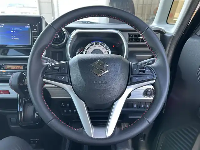 スズキ スペーシア カスタム HYBRID XS 和歌山県 2021(令3)年 2.7万km ブルーイッシュブラックパール3 社外ナビ/フルセグTV/バックカメラ/両側パワースライドドア/デュアルセンサーブレーキサポート/レーダークルーズコントロール/コーナーセンサー/ETC/純正アルミホイール/シートヒーター/シートバックテーブル/リアサーキュレーター/LEDヘッドライト