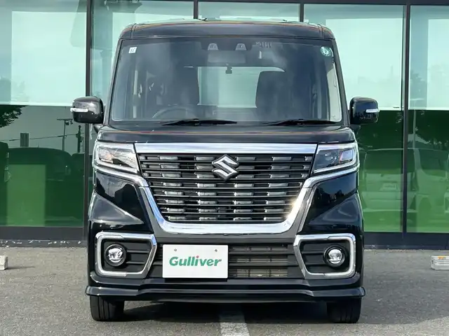 スズキ スペーシア カスタム HYBRID XS 和歌山県 2021(令3)年 2.7万km ブルーイッシュブラックパール3 社外ナビ/フルセグTV/バックカメラ/両側パワースライドドア/デュアルセンサーブレーキサポート/レーダークルーズコントロール/コーナーセンサー/ETC/純正アルミホイール/シートヒーター/シートバックテーブル/リアサーキュレーター/LEDヘッドライト