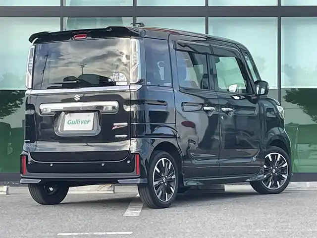スズキ スペーシア カスタム HYBRID XS 和歌山県 2021(令3)年 2.7万km ブルーイッシュブラックパール3 社外ナビ/フルセグTV/バックカメラ/両側パワースライドドア/デュアルセンサーブレーキサポート/レーダークルーズコントロール/コーナーセンサー/ETC/純正アルミホイール/シートヒーター/シートバックテーブル/リアサーキュレーター/LEDヘッドライト