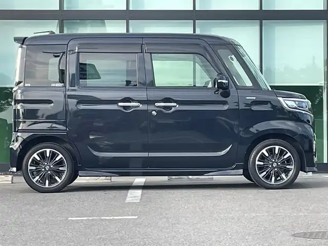 スズキ スペーシア カスタム HYBRID XS 和歌山県 2021(令3)年 2.7万km ブルーイッシュブラックパール3 社外ナビ/フルセグTV/バックカメラ/両側パワースライドドア/デュアルセンサーブレーキサポート/レーダークルーズコントロール/コーナーセンサー/ETC/純正アルミホイール/シートヒーター/シートバックテーブル/リアサーキュレーター/LEDヘッドライト