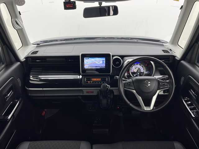 スズキ スペーシア カスタム HYBRID XS 秋田県 2020(令2)年 4.1万km ブルーイッシュブラックパール3 ４WD/社外ナビ【FM/AM/BT/CD/DVD】　/フルセグＴＶ　　/バックカメラ　/ＬＥＤヘッドライト　/ＥＴＣ　/プッシュスタート　　/前後ドライブレコーダー　/両側パワースライドドア /アイドリングストップ　/スマートキー　/オートエアコン　/スペアキー有り　/クルーズコントロール/プッシュスタート /レーンアシスト/エンジンスターター /横滑り防止装置/衝突被害軽減システム/コーナーセンサー /ステアリングリモコン/電格ミラー/革巻きステアリング/前席シートヒーター/ドアミラーヒーター/オートライト/オートマチックハイビーム/純正AW/社外フロアマット/ドアバイザー/ハーフレザーシート /フォグライト /取扱説明書