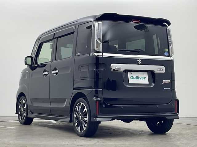スズキ スペーシア カスタム HYBRID XS 秋田県 2020(令2)年 4.1万km ブルーイッシュブラックパール3 ４WD/社外ナビ【FM/AM/BT/CD/DVD】　/フルセグＴＶ　　/バックカメラ　/ＬＥＤヘッドライト　/ＥＴＣ　/プッシュスタート　　/前後ドライブレコーダー　/両側パワースライドドア /アイドリングストップ　/スマートキー　/オートエアコン　/スペアキー有り　/クルーズコントロール/プッシュスタート /レーンアシスト/エンジンスターター /横滑り防止装置/衝突被害軽減システム/コーナーセンサー /ステアリングリモコン/電格ミラー/革巻きステアリング/前席シートヒーター/ドアミラーヒーター/オートライト/オートマチックハイビーム/純正AW/社外フロアマット/ドアバイザー/ハーフレザーシート /フォグライト /取扱説明書