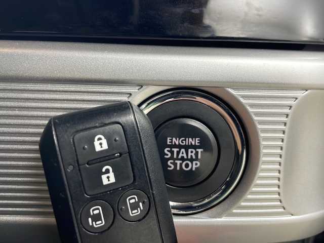 スズキ スペーシア カスタム HYBRID XS 秋田県 2020(令2)年 4.1万km ブルーイッシュブラックパール3 ４WD/社外ナビ【FM/AM/BT/CD/DVD】　/フルセグＴＶ　　/バックカメラ　/ＬＥＤヘッドライト　/ＥＴＣ　/プッシュスタート　　/前後ドライブレコーダー　/両側パワースライドドア /アイドリングストップ　/スマートキー　/オートエアコン　/スペアキー有り　/クルーズコントロール/プッシュスタート /レーンアシスト/エンジンスターター /横滑り防止装置/衝突被害軽減システム/コーナーセンサー /ステアリングリモコン/電格ミラー/革巻きステアリング/前席シートヒーター/ドアミラーヒーター/オートライト/オートマチックハイビーム/純正AW/社外フロアマット/ドアバイザー/ハーフレザーシート /フォグライト /取扱説明書