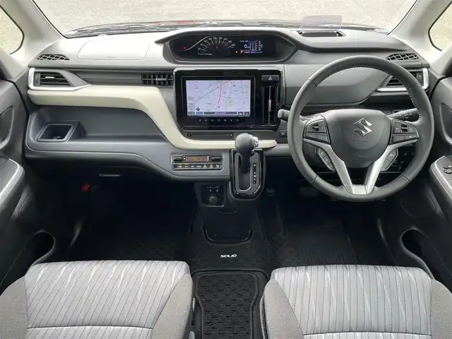 スズキ ソリオ HV MZ 福岡県 2023(令5)年 5.1万km メロウディープレッドパール ワンオーナー/レーンキープアシスト/クルコン/横滑り防止/両側パワスラ/衝突被害軽減システム/LEDオートライト/純正SDナビ(BT、フルセグTV、全方位カメラ)/純正アルミホイール/純正フロアマット/スマートキー