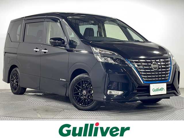 日産 セレナ e－パワー ハイウェイスター V 広島県 2021(令3)年 2.8万km ダイヤモンドブラック 純正10型ナビ/プロパイロット/両側ハンズフリーパワースライドドア/セーフティパックA/・インテリジェントアラウンドビューモニター/・インテリジェントルームミラー/・ふらつき警報/・SRSエアバッグ（サイド/カーテン）/・ヒーター付ドアミラー/全方位運転支援システム/・インテリジェントエマージェンシーブレーキ/・踏み間違い衝突防止アシスト/・車線逸脱防止支援システム/・後側方衝突防止支援システム/・標識検知機能/・前方衝突予測警報/・車線逸脱警報/・後側方車両検知機能/・後退時車両検知警報/ドライブレコーダー/ETC/LEDヘッドランプ/LEDフロントフォグランプ/革巻きステアリングホイール/ステアリングスイッチ/電動パーキングブレーキ/オートブレーキホールド/１６インチアルミホイール(195/60/R16)/エアバッグ(運転席/助手席/サイド/カーテン)