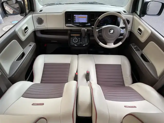 スズキ ＭＲワゴン Wit XS 滋賀県 2014(平26)年 6.7万km ミステリアスバイオレットパール 禁煙車/社外ナビ/（CD/USB/地デジTV）/合皮シート/シートリフター/革巻きステアリング/ステアリングリモコン/HIDヘッドライト/フォグランプ/オートヘッドライト/純正アルミホイール/社外フロアマット/ドアバイザー/アイドリングストップ/スマートキー/プッシュスタート