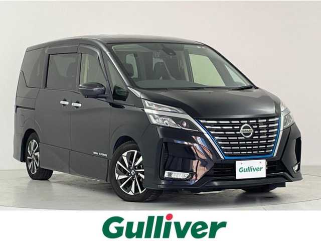 日産 セレナ e－パワー ハイウェイスター G 大阪府 2020(令2)年 4.7万km ダイヤモンドブラック 衝突軽減ブレーキ/　・車線逸脱警報　LDW/　・後側方車両検知警報　BSW/　・後側方衝突防止支援システム　BSI/　。標識認識機能/　・クリアランスソナー/　・ふらつき警報/純正10インチナビ/　Bluetooth/CD/DVD/フルセグ/インテリジェントアラウンドビューモニター/バックカメラ/デジタルインナーミラー/ハンズフリーオートスライドドア/両側パワースライドドア/ブラインドスポットミニター　BSM/クルーズコントロール/LEDオートライト/フォグランプ/スマートキー/ETC2.0/ドアバイザー/純正フロアマット/室内カーテン