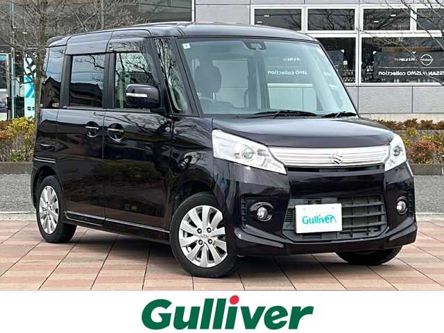 スズキ スペーシア カスタム XS 福島県 2014(平26)年 5.2万km ミステリアスバイオレットパール 純正ナビゲーション/型番：GCX513/【CD/DVD/USB/BT/TV】/バックカメラ/両側電動スライドドア/レーダーブレーキサポート/アイドリングストップ/HIDオートライト/リアドアシェード/純正フロアマット/純正ドアバイザー