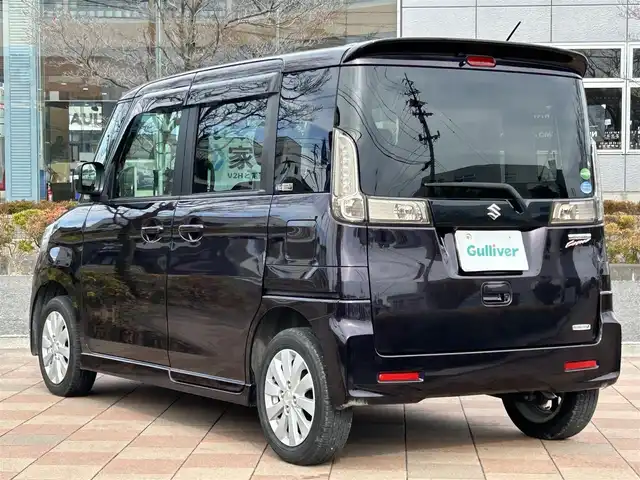 スズキ スペーシア カスタム XS 福島県 2014(平26)年 5.2万km ミステリアスバイオレットパール 純正ナビゲーション/型番：GCX513/【CD/DVD/USB/BT/TV】/バックカメラ/両側電動スライドドア/レーダーブレーキサポート/アイドリングストップ/HIDオートライト/リアドアシェード/純正フロアマット/純正ドアバイザー