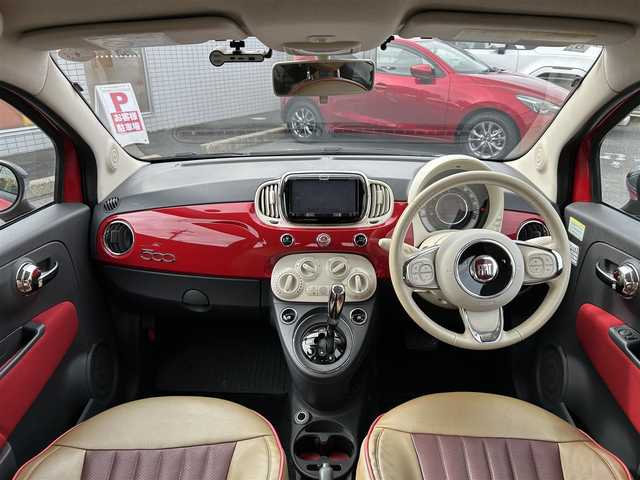 フィアット ５００ スーパーポップ 愛知県 2017(平29)年 6万km 赤 /禁煙/正規ディーラー車//メモリナビ/CD/DVD/SD/BT/MSV//ドライブレコーダー/ETC//革調シートカバー//革巻きステア/ステアスイッチ//キーレスキー//スペアタイヤ//新車時保証書//取扱説明書//ナビ取扱説明書