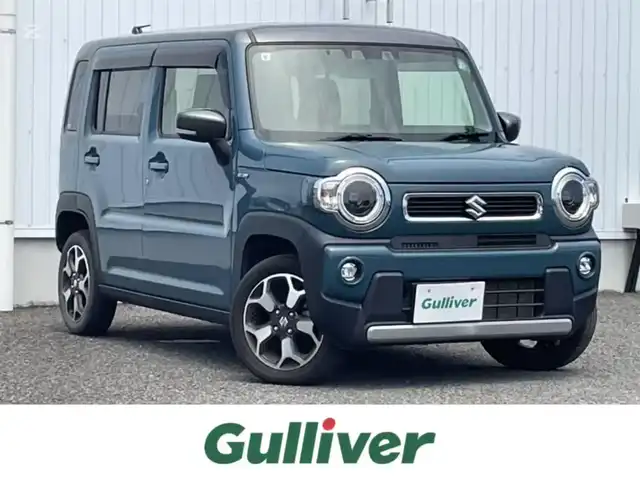 スズキ ハスラー HYBRID X 熊本県 2021(令3)年 2.4万km デニムブルー ガンメタリック 2トーン 純正ナビ/AM/FM/CD/DVD/BT/フルセグTV/バックカメラ/衝突軽減ブレーキ/レーンキープアシスト/アイドリングストップ/シートヒーター（D席N席）/オートマチックハイビーム/オートライト/フォグランプ/LEDヘッドライト/プッシュスタート/スマートキー/純正フロアマット/ビルトインETC/盗難防止システム
