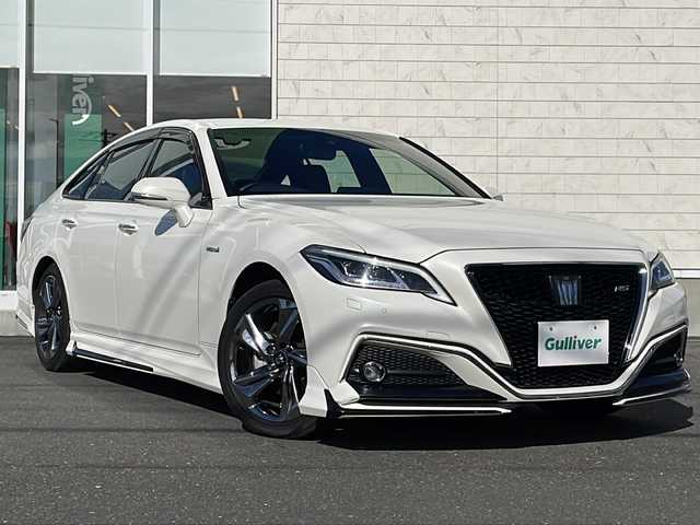 トヨタ クラウン ハイブリッド RS アドバンス Four 岩手県 2018(平30)年 2.6万km ホワイトパールクリスタルシャイン モデリスタフルエアロ(F/S/R)/純正18インチＡＷ付冬タイヤ積込/純正エンジンスターター/カードキー/純正メモリナビ/AM/FM/CD/DVD/Bluetooth/フルセグTV/純正オーディオ/トヨタセーフティセンス/バックカメラ/ETC2.0/レーダークルーズコントロール/衝突被害軽減ブレーキ/レーンキープアシスト/横滑り防止装置/前席パワーシート/オートライト/オートハイビーム/LEDヘッドライト/フォグランプ/スマートキー/プッシュスタート/電動格納ミラー/純正18インチAW/純正フロアマット/純正ドアバイザー/保証書/取扱説明書