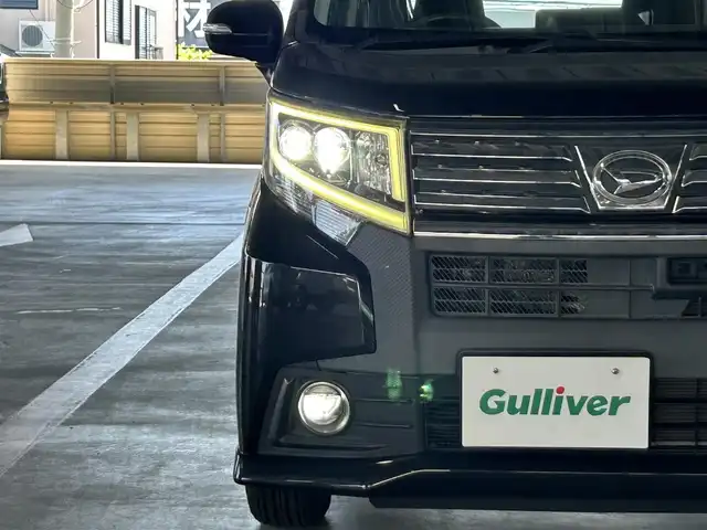 ダイハツ ムーヴ カスタム X SAⅡ 静岡県 2015(平27)年 3.8万km ブラックマイカメタリック スマートアシスト２/ナビ/フルセグＴＶ/ＤＶＤ再生/バックカメラ/ドラレコ/ＢＴオーディオ/スマートキー/プッシュスタート/ＬＥＤヘッド/フォグライト/オートエアコン/純正フロアマット/純正１４ＡＷ