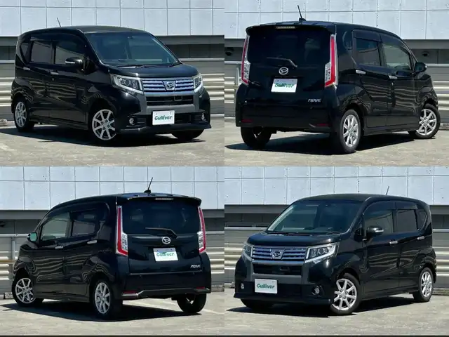 ダイハツ ムーヴ カスタム X SAⅡ 静岡県 2015(平27)年 3.8万km ブラックマイカメタリック スマートアシスト２/ナビ/フルセグＴＶ/ＤＶＤ再生/バックカメラ/ドラレコ/ＢＴオーディオ/スマートキー/プッシュスタート/ＬＥＤヘッド/フォグライト/オートエアコン/純正フロアマット/純正１４ＡＷ
