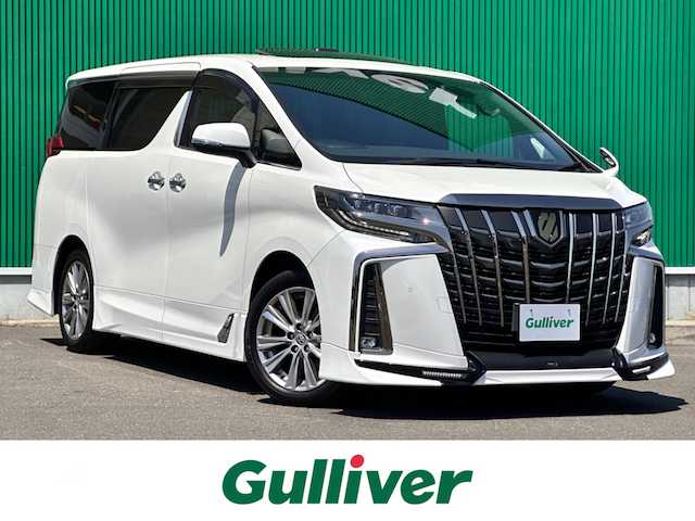トヨタ アルファード S タイプゴールドⅡ 宮城県 2022(令4)年 4万km ホワイトパールクリスタルシャイン ツインムーンルーフ/デジタルインナーミラー/ブラインドスポットモニター/パーキングサポートブレーキ（後方接近車両）/スペアタイヤ/＝＝＝/TRDエアロ（F/S/R）/TRDマフラー/セーフティセンス/・プリクラッシュセーフティ/・レーントレーシングアシスト/・ロードサインアシスト/・アダプティブハイビームシステム/・レーダークルーズコントロール（全車速追従機能付）/パーキングサポートブレーキ（前後方静止物）/9インチディスプレイオーディオ/・ナビ機能付/・Bluetooth/・フルセグTV/バックカメラ/ビルトインETC/AC100V/100Wコンセント/パワーバックドア/両側パワースライドドア/ハーフレザーシート/ウッドコンビステアリング/電動パーキングブレーキ/ブレーキホールド/3眼LEDヘッドランプ/シーケンシャルターンランプ/スマートキー＆プッシュスタート/純正18インチAW/フロアマット/ドアバイザー/W/サイド/カーテンエアバッグ