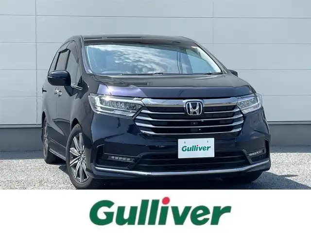 ホンダ オデッセイ アブソルート 茨城県 2021(令3)年 8.3万km プレミアムヴィーナスブラックP ワンオーナー/純正ナビ/　(VXU-217DYi)/フルセグ/全方位カメラ/Bluetooth/ETC2.0/AppleCarPlay/ドライブレコーダー/　(DRV-MR745)/ハーフレザーシート/3列シート/オットマン/運転席電動シート/LEDヘッドライト/後方コーナーセンサー/駐車支援機能/レーンキープアシスト/横滑り防止機能/純正アルミホイール/純正フロアマット