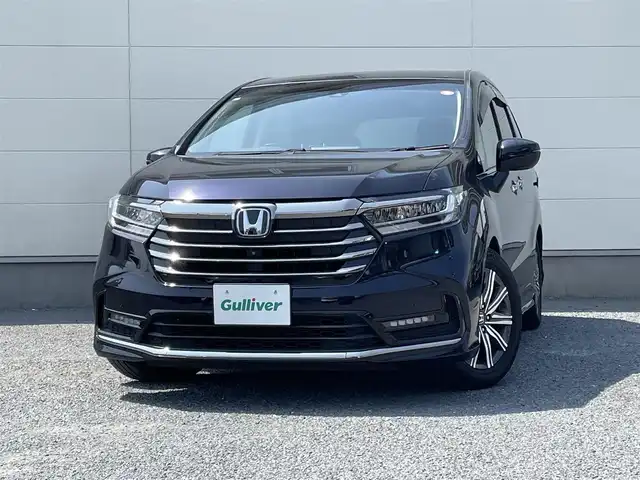 ホンダ オデッセイ アブソルート 茨城県 2021(令3)年 8.3万km プレミアムヴィーナスブラックP ワンオーナー/純正ナビ/　(VXU-217DYi)/フルセグ/全方位カメラ/Bluetooth/ETC2.0/AppleCarPlay/ドライブレコーダー/　(DRV-MR745)/ハーフレザーシート/3列シート/オットマン/運転席電動シート/LEDヘッドライト/後方コーナーセンサー/駐車支援機能/レーンキープアシスト/横滑り防止機能/純正アルミホイール/純正フロアマット