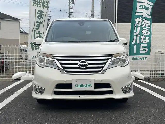 日産 セレナ ハイウェイS S HV Aセーフ 三重県 2014(平26)年 12.1万km ブリリアントホワイトパール 登録時121053Km/ナビ/（AM・FM・CD・DVD・Bluetooth・AUX）/ワンセグTV/スペアキー/両側パワースライドドア　/バッグカメラ　/アラウンドビューモニター　/クルーズコントロール/フリップダウンモニター　/ＬＥＤオートライト　/フォグライト/ステアリングリモコン　/レーンキープアシスト　/横滑り防止装置　/衝突軽減/ビルトインETC/エンジンプッシュ/取説/保証書