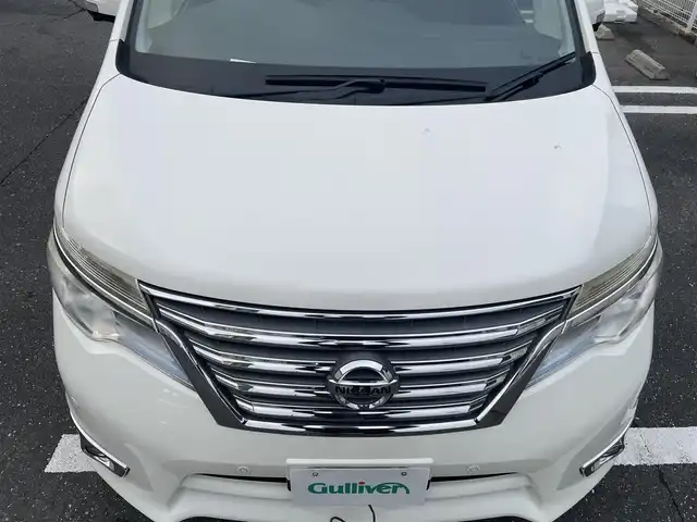 日産 セレナ ハイウェイS S HV Aセーフ 三重県 2014(平26)年 12.1万km ブリリアントホワイトパール 登録時121053Km/ナビ/（AM・FM・CD・DVD・Bluetooth・AUX）/ワンセグTV/スペアキー/両側パワースライドドア　/バッグカメラ　/アラウンドビューモニター　/クルーズコントロール/フリップダウンモニター　/ＬＥＤオートライト　/フォグライト/ステアリングリモコン　/レーンキープアシスト　/横滑り防止装置　/衝突軽減/ビルトインETC/エンジンプッシュ/取説/保証書