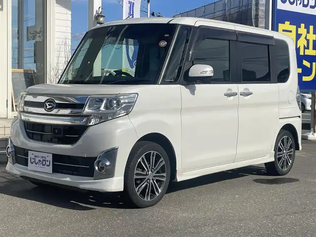 ダイハツ タント カスタム RS SA 秋田県 2014(平26)年 8.9万km パールホワイトⅢ (株)IDOMが運営する【じしゃロン秋田店】の自社ローン専用車両になりますこちらは現金またはオートローンご利用時の価格です。自社ローンご希望の方は別途その旨お申付け下さい/スマートアシスト/衝突回避支援ブレーキ機能/誤発進抑制機能(前方)/先行車発進お知らせ機能/純正SDナビ【CD/DVD/Bluetooth/SD/USB/VTR/iPod】/バックカメラ/フルセグTV/ETC/両側パワースライドドア/前方ドライブレコーダー/LEDヘッドライト