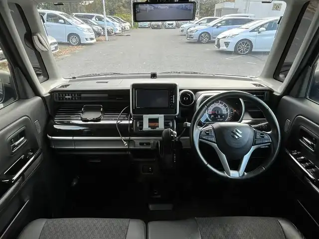 スズキ スペーシア カスタム HYBRID XS ターボ 栃木県 2019(令1)年 13.3万km ブルーイッシュブラックパール3 (株)IDOMが運営する【じしゃロン宇都宮店】の自社ローン専用車両になります。こちらは現金またはオートローンご利用時の価格です。自社ローンご希望の方は別途その旨お申付け下さい/ＥＴＣ/両側パワースライドドア/ルーフキャリア/ハーフレザーシート/シートヒーター/ＬＥＤヘッドライト/フォグライト/オートライト/クルーズコントロール/パドルシフト/デジタルインナーミラー