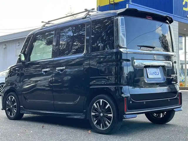 スズキ スペーシア カスタム HYBRID XS ターボ 栃木県 2019(令1)年 13.3万km ブルーイッシュブラックパール3 (株)IDOMが運営する【じしゃロン宇都宮店】の自社ローン専用車両になります。こちらは現金またはオートローンご利用時の価格です。自社ローンご希望の方は別途その旨お申付け下さい/ＥＴＣ/両側パワースライドドア/ルーフキャリア/ハーフレザーシート/シートヒーター/ＬＥＤヘッドライト/フォグライト/オートライト/クルーズコントロール/パドルシフト/デジタルインナーミラー