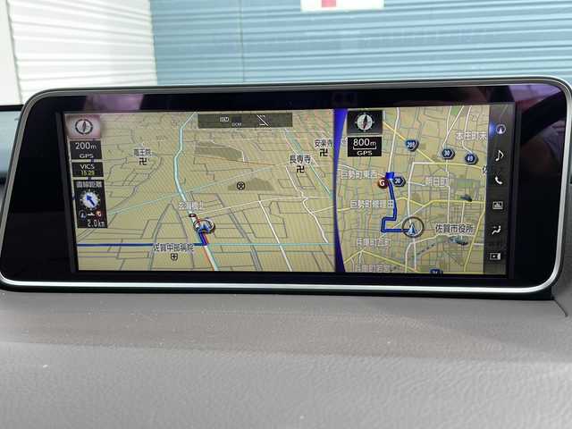 レクサス ＲＸ 450h バージョンL 佐賀県 2017(平29)年 9.3万km ソニッククォーツ 純正ナビ/Bluetooth/CD/DVD/USB/地デジテレビ/バックカメラ/フロントカメラ/サイドカメラ/純正フルエアロ/レクサスセーフティシステム+/・追従機能付きクルーズコントロール/・衝突軽減システム/・レーンキープアシスト/・ブラインドスポットモニター/・クリアランスソナー/LEDオートライト／オートマチックハイビーム/全席シートヒーター/前席エアシート/前席パワーシート/メモリシート/ブレーキホールド/20インチ純正アルミホイール/後席モニター/ヘッドアップディスプレイ/ウッド調革巻きステアリング/ETC2.0/前後ドライブレコーダー/前後コーナーセンサー/スペアキー/カードキー/保証書/取扱説明書/点検記録簿(H29/30/R1/2/3/4/5)