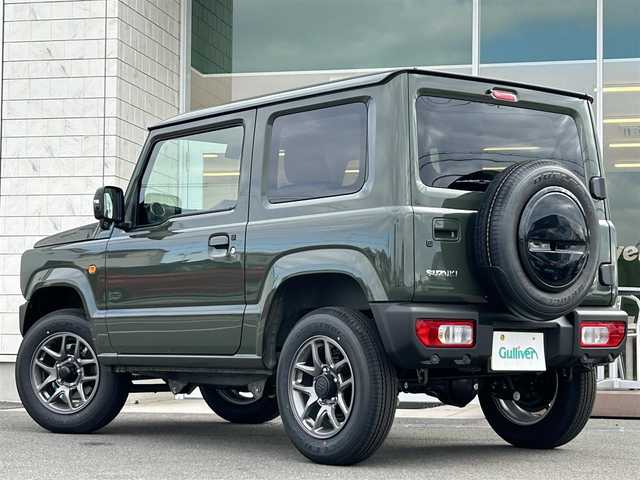 スズキ ジムニー XC 岡山県 2024(令6)年 0.1万km ジャングルグリーン クルーズコントロール/衝突被害軽減システム/クリアランスソナー/車線逸脱警報システム/シートヒーター/サイドミラーヒーター/ヘッドライトウォッシャー/４WD/ヒルディセントコントロール/純正アルミホイール/LEDヘッドライト/スマートキー