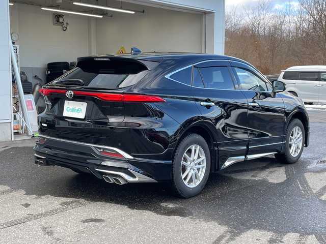 トヨタ ハリアー G 青森県 2024(令6)年 2.7万km ブラック ワンオーナー/４WD/純正SDナビ/（BT／AM／FM／DVD）/バックカメラ/黒レザーシート/パワーシート（運転席）/ステアリングスイッチ/クルーズコントロール/LEDヘッドライト/オートマチックハイビーム/デジタルインナーミラー/ドライブレコーダー（前後）/ETC2.0/スペアキー1本/エンジンスターター/保証書/取り扱い説明書