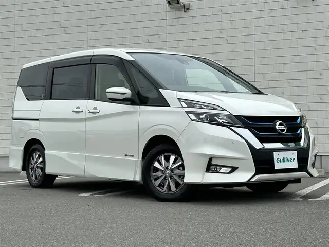 日産 セレナ e－パワー ハイウェイスター V 兵庫県 2018(平30)年 3.6万km ブリリアントホワイトパール 純正SDナビ/フルセグTV/Bluetooth/アラウンドビューモニター/バックカメラ/デジタルインナーミラー/プロパイロット/シートヒーター/オートパーキング/ステアリングヒーター/ハンズフリーオートスライドドア/両側パワースライドドア/リアサンシェード/ETC/純正ドライブレコーダー/純正フロアマット/15インチ純正アルミホイール