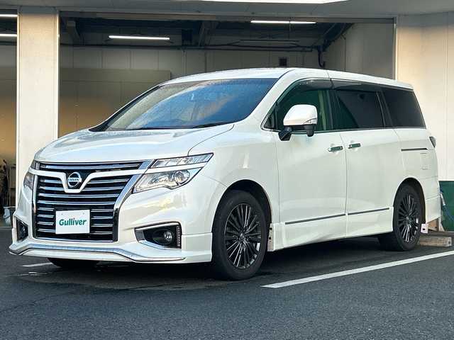日産 エルグランド 250HWS アーバンクロム 京都府 2015(平27)年 12.2万km ブリリアントホワイトパール 〇Bluetooth/〇ドラレコ/〇デジタルインナーミラー/〇フリップダウンモニター/〇スペアキー/〇純正アルミ