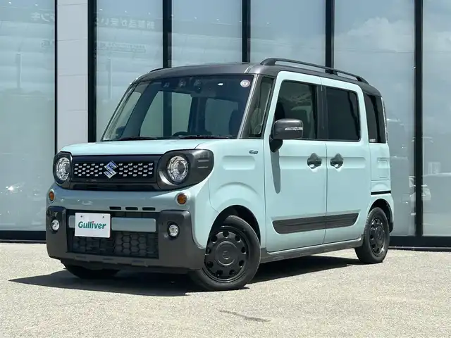 スズキ スペーシア ギア HYBRID XZターボ 福島県 2020(令2)年 1.2万km オフブルーメタリック/ガンメタリック2トーンルーフ 社外ナビ/   フルセグTV/CD/DVD/Bluetooth/USB/バックモニター　/衝突軽減ブレーキ/横滑り防止装置　/リアコーナーセンサー　/前席シートヒーター　/両側パワースライドドア　/レーダークルーズコントロール/レーンキープアシスト/パドルシフト/アイドリングストップ　　/前後ドライブレコーダー　/プッシュスタート/スマートキー　/ＬＥＤ