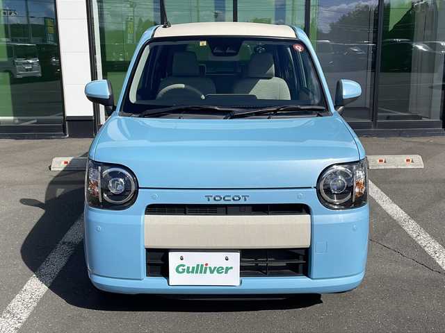 ダイハツ ミラ トコット X SA Ⅲ 道東・釧路十勝 2018(平30)年 1.9万km サニーデイブルーメタリック ・４WD/・純正8インチメモリーナビ/（CD/DVD/BT/FM/AM/USB/SD）/・フルセグ/・バックカメラ/・スマートアシスト/衝突回避支援ブレーキ/前後誤発進抑制/ヒルホールドシステム/先行車発発進お知らせ/・純正前方ドライブレコーダー（DRN-H68N）/・アイドリングストップ/・横滑り防止/・前後コーナーセンサー/・LEDヘッドライト/・オートライト/・オートマチックハイビーム/・電動格納ミラー/・プッシュスタート/・スマートキー/・ダブル+サイドエアバッグ