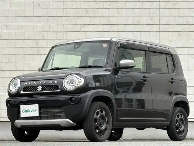 スズキ ハスラー F リミテッド Ⅱ 岩手県 2018(平30)年 3.4万km ブルーイッシュブラックパール/シルバー2トーン 禁煙車/4WD/シートヒーター/社外2DINオーディオ/→Bluetooth/CD/FM/AM/衝突軽減システム/横滑り防止装置/ダウンヒルアシストコントロール/オートライト/〇プッシュスタート/〇ドアバイザー/〇フロアマット/〇電動格納ミラー/〇スマートキー/スペアキー/冬タイヤ社外アルミホイール車載