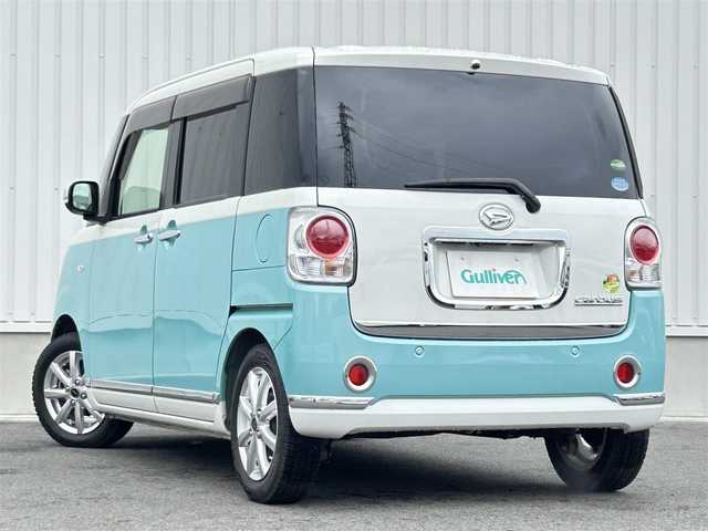 ダイハツ ムーヴ キャンバス X メイクアップ SA Ⅱ 群馬県 2017(平29)年 5.1万km パールホワイトⅢ/ファインミントメタリック 2トーン ワンオーナー/純正SDナビ/(CD/DVD/FM/AM/SD/BT)/フルセグTV/バックカメラ/ETC/シートヒーター/両側スライドドア/スマートキー/プッシュスタート/電動格納ミラー/ステアリングリモコン/シートカバー/社外AW/純正ドアバイザー/取説/保証書/スペアキー/社外AWサマータイヤ積込