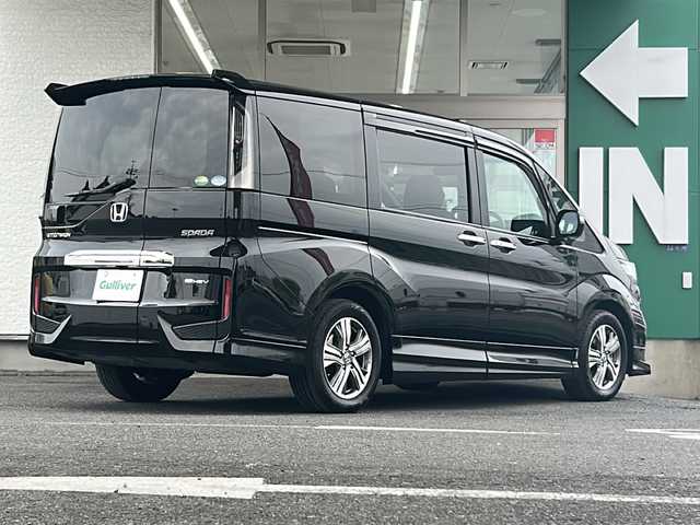 ホンダ ステップワゴン eHEVモデューロX ホンダS 愛知県 2021(令3)年 5.4万km プレミアムスパークルブラックパール 禁煙車/ワンオーナー/純正10インチプレミアムインターナビ、TV/バックカメラ（全方位）/ETC2.0/パーキングアシスト/フルセグ/Bluetooth/ドライブレコーダー/両側パワースライドドア/シートヒーター（D/N席）/純正フロアマット/純正AW/ドアバイザー/LEDヘッドライト/ステアリモコン/スペアキー/電格ミラー/取説/保証書