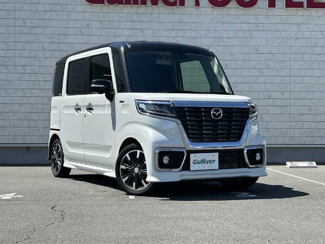 マツダ フレアワゴン カスタムスタイル ハイブリッド XT 長野県 2019(令1)年 4.7万km パール ワンオーナー/社外SDナビ/CD/Bluetooth/ワンセグ/バックカメラ/運転席シートヒーター/純正１５インチAW/ヘッドアップディスプレイ/コーナーセンサー/ETC/スペアキー/保証書/取説