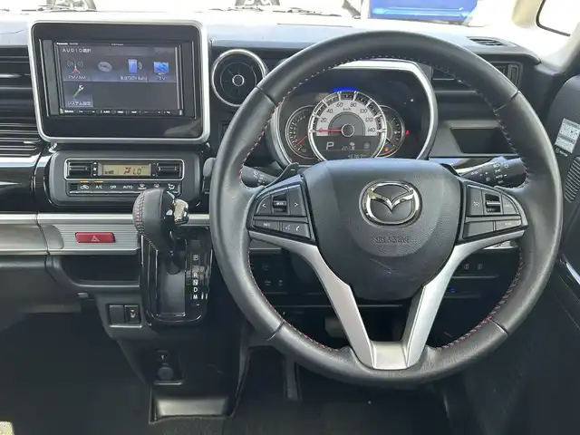 マツダ フレアワゴン カスタムスタイル ハイブリッド XT 福島県 2019(令1)年 4.7万km パール ワンオーナー/社外SDナビ（CD/Bluetooth/ワンセグ）/全周囲カメラ/ＥＴＣ/衝突被害軽減ブレーキ/レーンキープアシスト/クルーズコントロール/ヘッドアップディスプレイ/運転席シートヒーター/純正１５インチAW/ヘッドアップディスプレイ/コーナーセンサー/ETC/スペアキー/保証書/取説