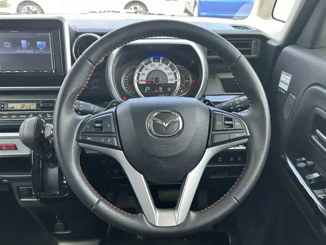 マツダ フレアワゴン カスタムスタイル ハイブリッド XT 福島県 2019(令1)年 4.7万km パール ワンオーナー/社外SDナビ（CD/Bluetooth/ワンセグ）/全周囲カメラ/ＥＴＣ/衝突被害軽減ブレーキ/レーンキープアシスト/クルーズコントロール/ヘッドアップディスプレイ/運転席シートヒーター/純正１５インチAW/ヘッドアップディスプレイ/コーナーセンサー/ETC/スペアキー/保証書/取説