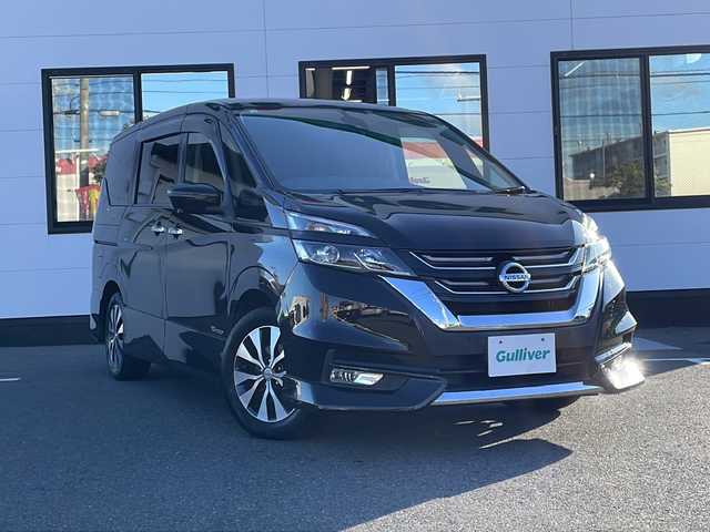 日産 セレナ ハイウェイスター G 山口県 2016(平28)年 12.5万km ダイヤモンドブラック 純正9インチナビ　【MM516D-L】/・フルセグTV/・Bluetooth接続/・アラウンドビューモニター/・DVD再生機能有/ビルトインETC/ドライブレコーダー/純正フロアマット/プロパイロット/・側方支援/・エマージェンシーブレーキ/・セーフティ・シールド/・標識検知/・駐車支援/・ふらつき警報/・レーダークルーズコントロール/イモビライザー/フリップダウンモニター　【ALPINE】/両側パワースライドドア/純正16インチアルミホイール/オートライト/純正LEDライト/フロントエアロ/保証書/取扱説明書/スマートキー/プッシュスタート