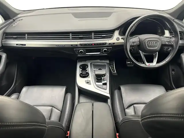 アウディ Ｑ７ 2.0TFSI クワトロ Sライン PKG 兵庫県 2018(平30)年 6.1万km 白 ４WD/純正HDDナビ/（フルセグ/CD/DVD/Bluetooth/SD）/バックカメラ/ビルトインETC2.0/社外前方ドラレコ/パワーバックドア/パドルシフト/レザーシート/シートヒーター/パワーシート/ルーフレール/純正20インチアルミホイール/LEDヘッドライト/純正マット/パーキングアシスト/コーナーセンサー/LKA/ACC/BSM/アイドリングストップ/スペアキー