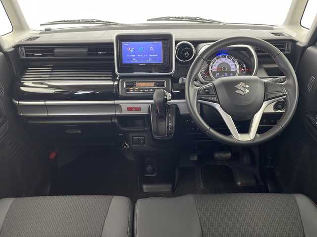 スズキ スペーシア カスタム HYBRID XS 千葉県 2018(平30)年 5.5万km ブルーイッシュブラックパール3 禁煙車/社外ナビ　MDV-D305W（ワンセグTV/BT/CD/SD）/バックカメラ/両側パワースライドドア　/前方ドライブレコーダー /ETC/ステアリングリモコン/デュアルセンサーブレーキサポート/車線逸脱警告/ハーフレザーシート/運転席シートヒーター/LEDヘッドライト/LEDフォグランプ/プッシュスタート/スマートキー/後席サーキュレーター/後席サンシェード/純正アルミホイール15インチ/純正フロアマット/純正ドアバイザー