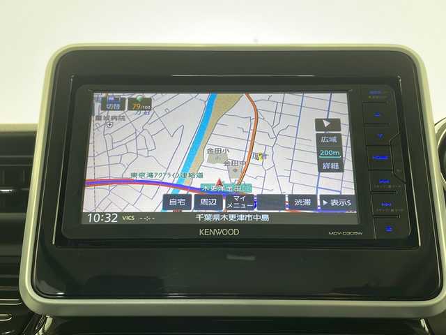 スズキ スペーシア カスタム HYBRID XS 千葉県 2018(平30)年 5.5万km ブルーイッシュブラックパール3 禁煙車/社外ナビ　MDV-D305W（ワンセグTV/BT/CD/SD）/バックカメラ/両側パワースライドドア　/前方ドライブレコーダー /ETC/ステアリングリモコン/デュアルセンサーブレーキサポート/車線逸脱警告/ハーフレザーシート/運転席シートヒーター/LEDヘッドライト/LEDフォグランプ/プッシュスタート/スマートキー/後席サーキュレーター/後席サンシェード/純正アルミホイール15インチ/純正フロアマット/純正ドアバイザー