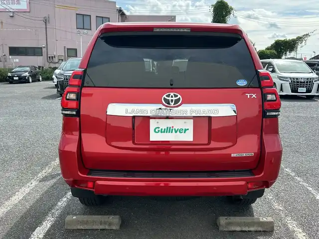 トヨタ ランドクルーザー プラド TX Lパッケージ 千葉県 2017(平29)年 7.8万km レッドマイカメタリック 7人乗 ナビNSZT-W66T バックカメラ ベージュ革 エアシート シートヒーター PCS LDA AHB クルコン 2ndスタート LEDライト オートライト リアスポ サイドステップ 17AW