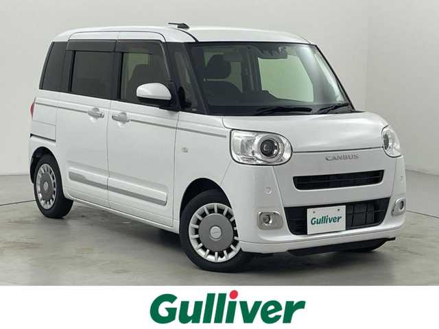 ダイハツ ムーヴ キャンバス セオリー G 福岡県 2023(令5)年 1.1万km シャイニングホワイトパール 社外ナビ／フルセグＴＶ　/バックカメラ　/ホットカップホルダー　/ＥＴＣ　/前後ドラレコ　/コーナーセンサー　/衝突軽減ブレーキ　/横滑り防止装置　/アイドリングストップ　/シートヒーター　/両側電動スライドドア　/ＬＥＤヘッドライト