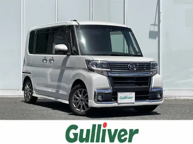 ダイハツ タント カスタムX トップED VS SAⅢ 福岡県 2018(平30)年 12万km パールホワイトⅢ 純正8インチナビ/【NSZN-X69D:CD/DVD/Bluetooth/フルセグTV】/全方位カメラ/スマートキー/ステアリングスイッチ/両側パワースライドドア /衝突被害軽減ブレーキ/LEDヘッドランプ/フォグランプ /オートライト/ハーフレザーシート/D席シートヒーター/ドライブレコーダー/社外14インチAW/サマータイヤ付き純正14インチAW車載/オード電動格納ミラー/保証書/取扱説明書