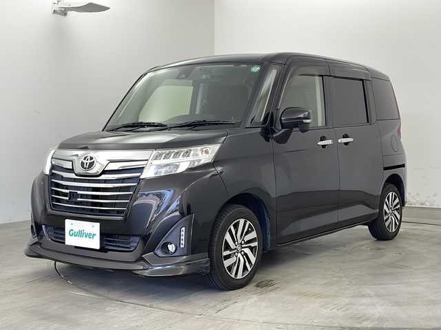 トヨタ ルーミー カスタムG S 兵庫県 2017(平29)年 7.3万km ブラックマイカメタリック ・スマートアシストII/・衝突回避支援ブレーキ機能/・衝突警報機能（対車両・対歩行者）/・車線逸脱警報機能/・誤発進抑制制御機能/・後方誤発進抑制制御機能/・先行車発進お知らせ機能/・純正7インチナビ＆フルセグ＆BT＆DVD/・バックカメラ/・両側パワースライドドア（ワンタッチオープン・予約ロック・挟み込み防止機能付）/・クルーズコントロール/・ETC/・社外前後ドライブレコーダー/・アイドリングストップ/・コンフォートパッケージ/・前席シートヒーター/・シートバックテーブル/・スマートキー/・プッシュスタート/・フロアマット/・LEDヘッドランプ/・LEDフロントフォグランプ/・UVカット・IRカット機能付ウインドシールドグリーンガラス/・スーパーUVカット・IRカット機能付グリーンガラス