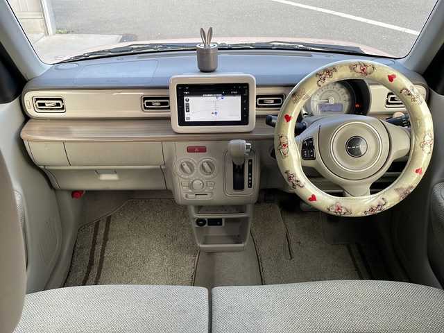 スズキ ラパン S 鹿児島県 2017(平29)年 6.4万km コフレピンクパールメタリック/ホワイト2トーンルーフ 横滑り防止装置/純正ナビ/　　CD/DVD/BT/フルセグ/アラウンドビューモニター、バックカメラ、サイドカメラ/オートライト/シートヒーター/アイドリングストップ/スマートキー