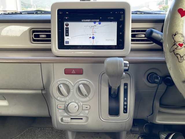 スズキ ラパン S 鹿児島県 2017(平29)年 6.4万km コフレピンクパールメタリック/ホワイト2トーンルーフ 横滑り防止装置/純正ナビ/　　CD/DVD/BT/フルセグ/アラウンドビューモニター、バックカメラ、サイドカメラ/オートライト/シートヒーター/アイドリングストップ/スマートキー