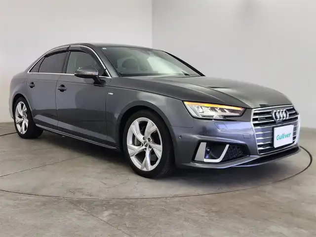 アウディ Ａ４ 45TFSIクワトロスポーツ 愛知県 2019(令1)年 1.5万km デイトナグレーパールエフェクト ナビ　/Ａｐｐｌｅ　ＣａｒＰｌａｙ　/全方位カメラ　/ハーフレザー　/パワーシート　/シートヒーター　/ＥＴＣ２．０　/ＢＳＭ　/ＵＳＢ　/クルコン　/パドルシフト　/前後ドラレコ　/ソナー　/ＬＥＤ　/保証書　/取説　/記録簿